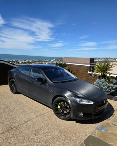 Tesla Model S Detailed in Front of the House in Carlsbad