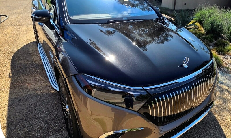detailing a new Mercedes EQS in Encinitas CA