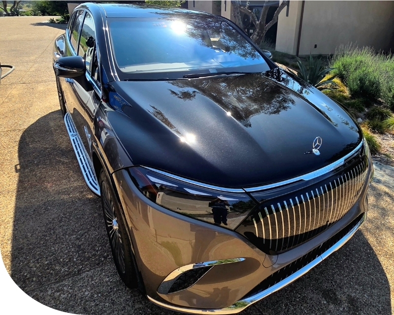 detailing a new Mercedes EQS in Encinitas CA
